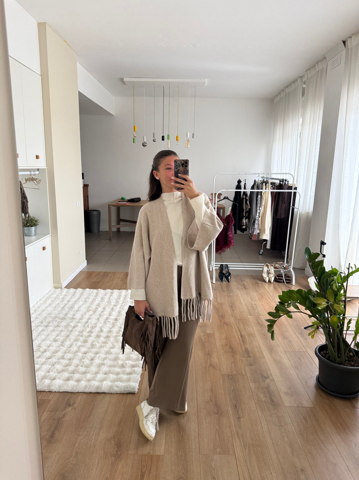 Cardigan frange - Beige