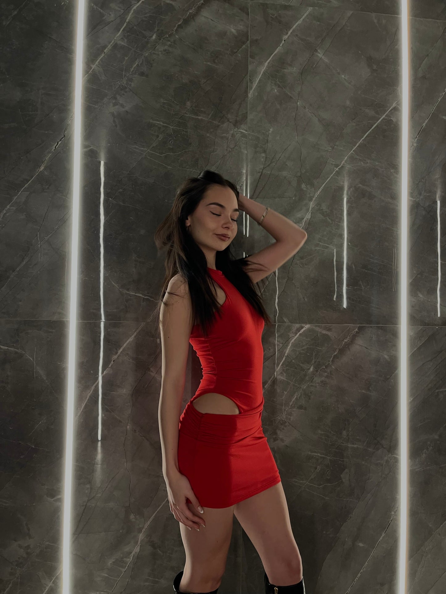 Abito “Atene” corto Rosso