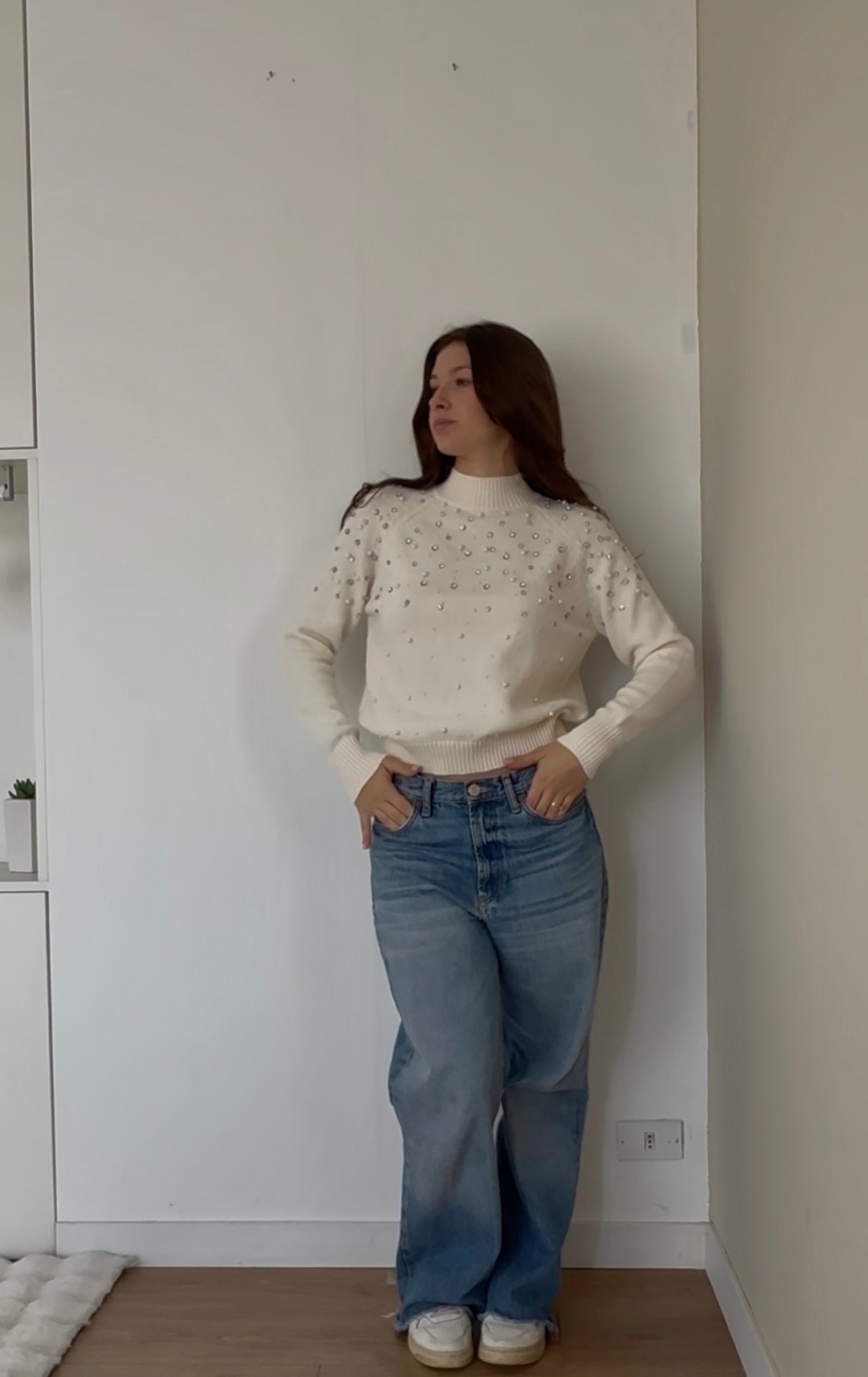 Maglione glitter e perle
