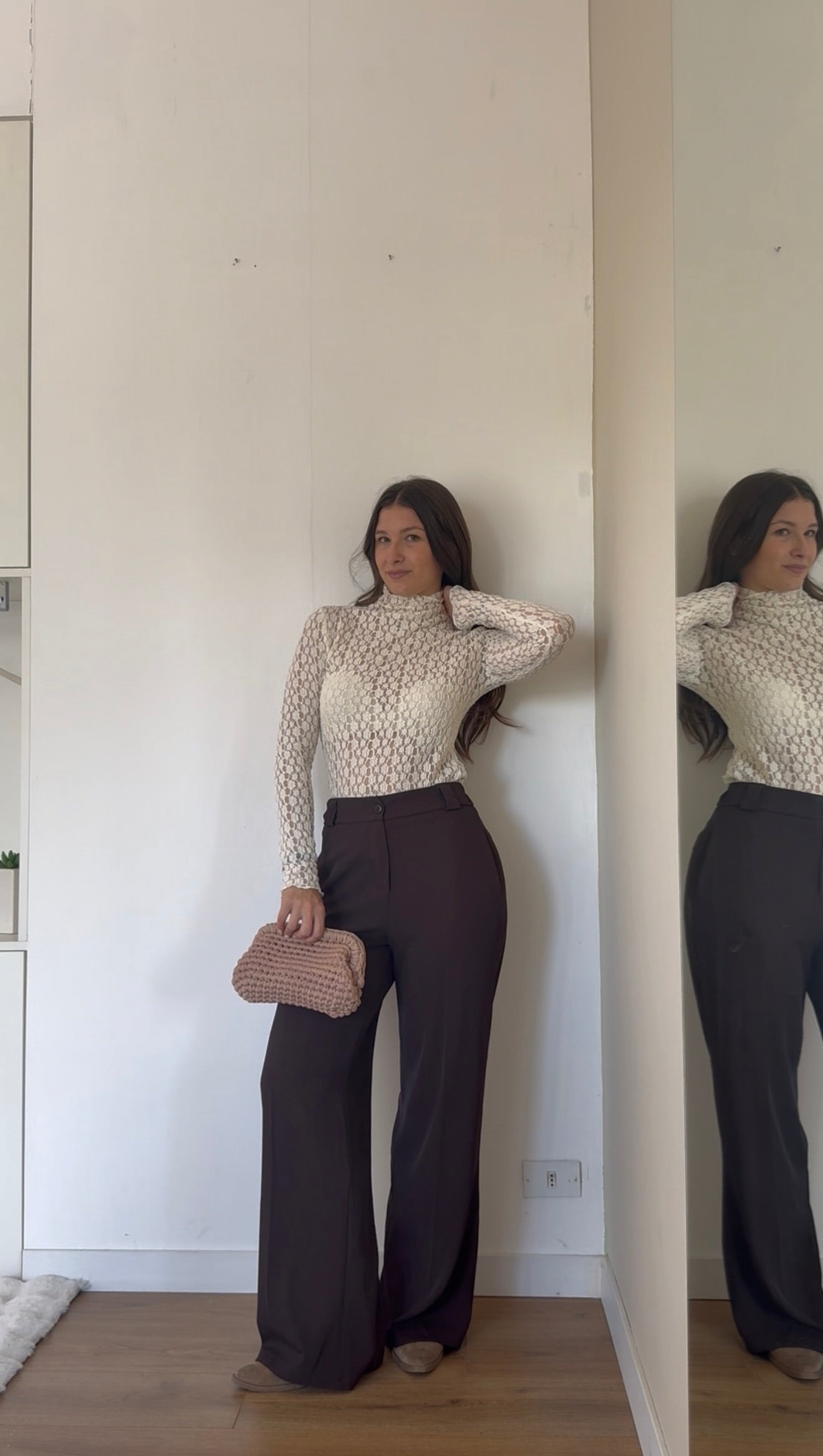 Maglietta in simil pizzo - PANNA
