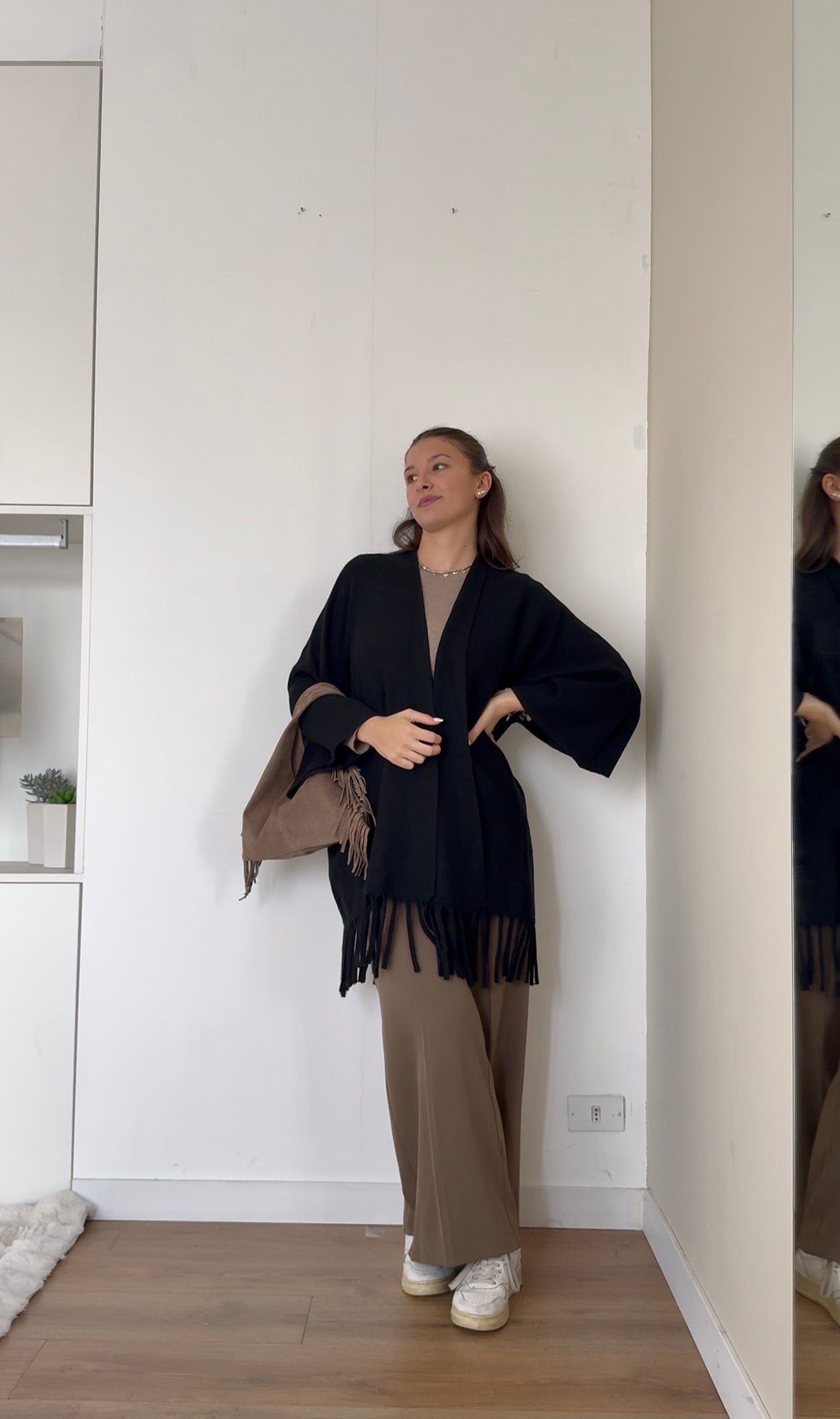 Cardigan frange - Nero