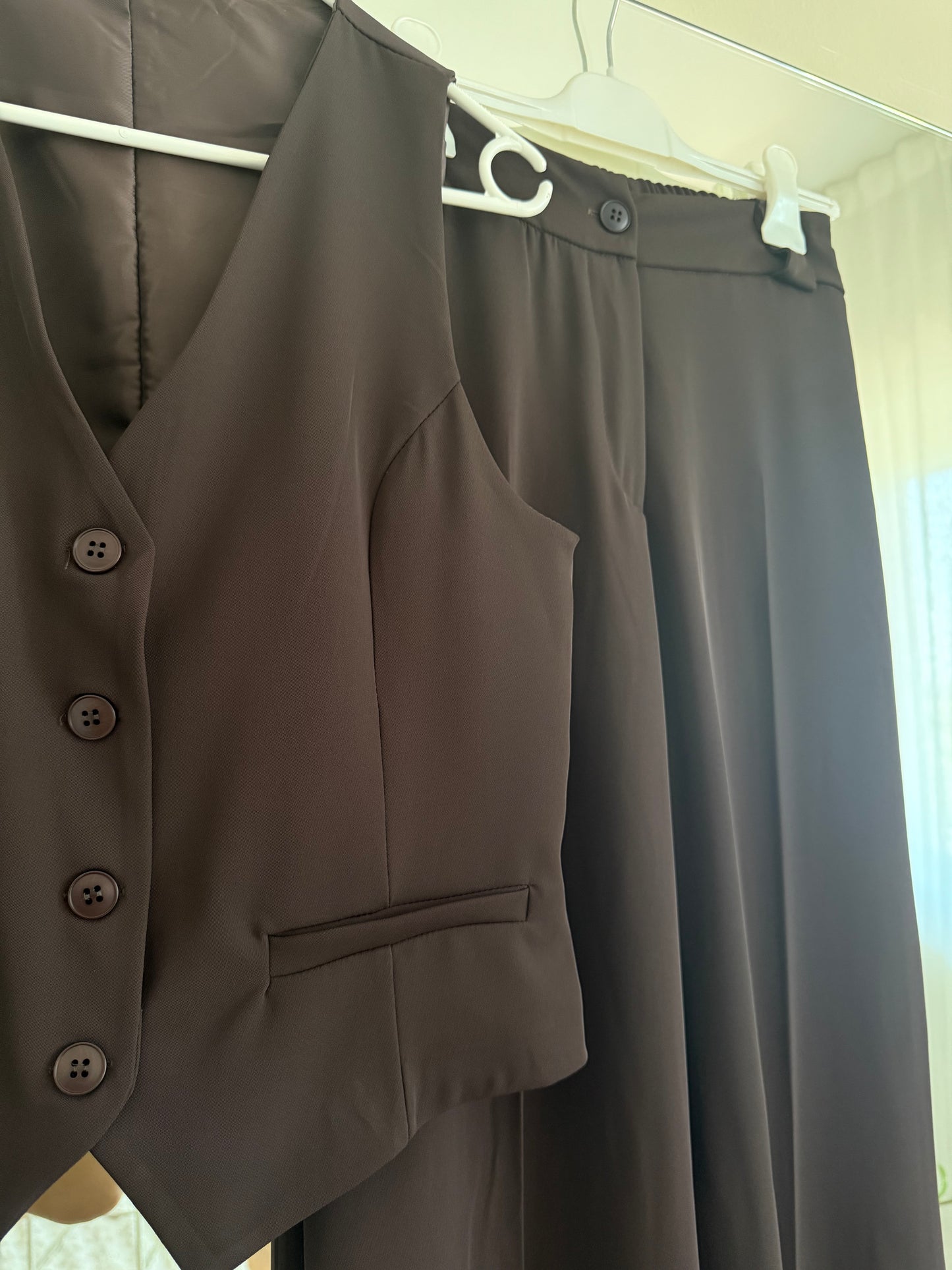 Coordinato sartoriale con gilet - MARRONE