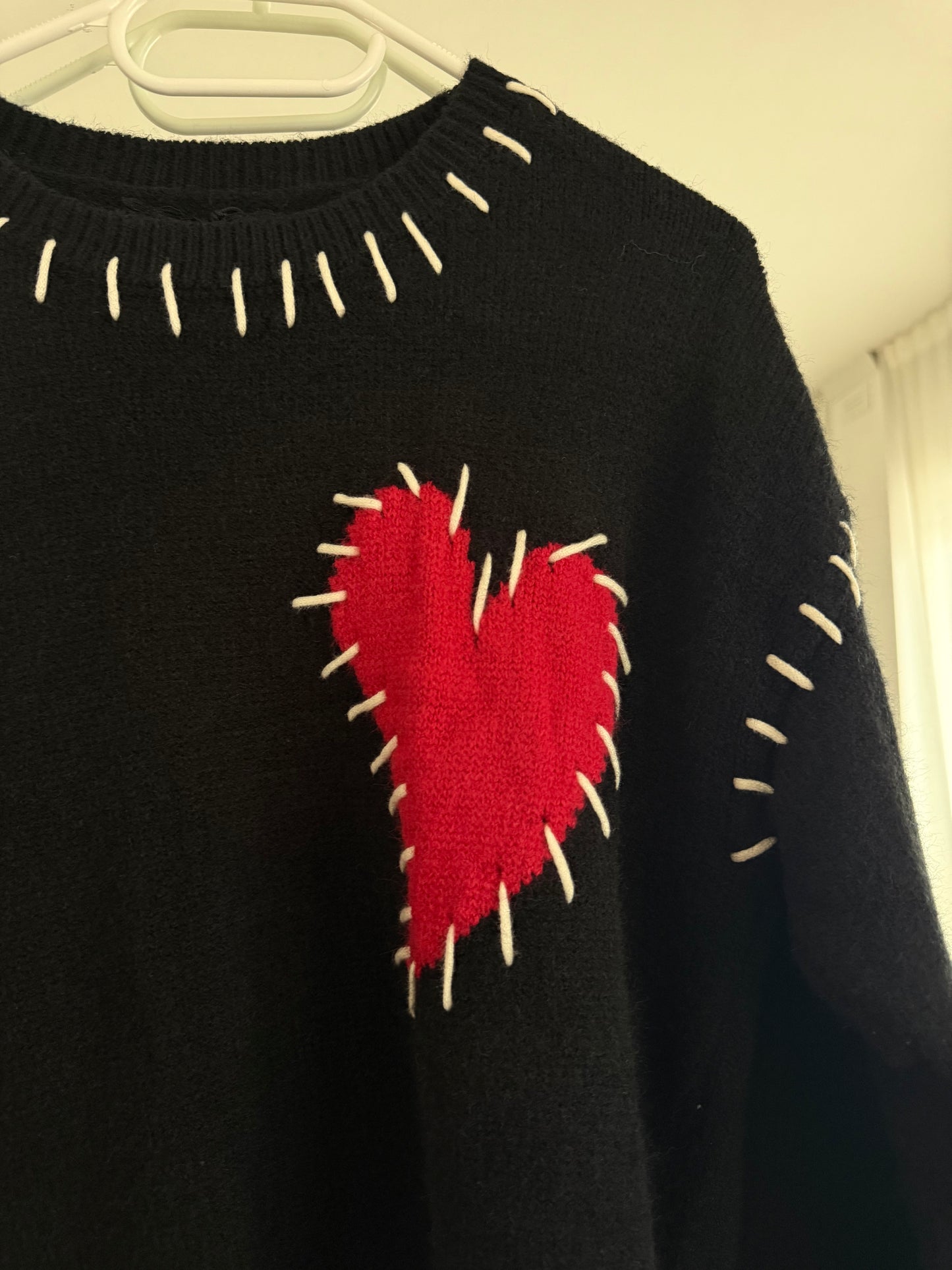 Maglione cuore - Nero