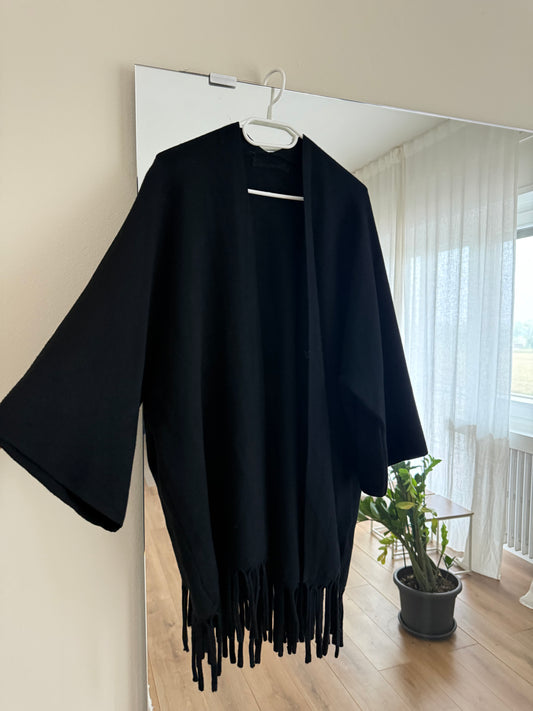 Cardigan frange - Nero