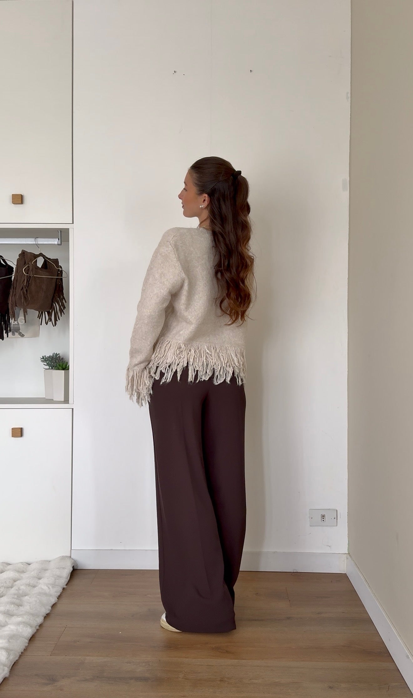 Maglione sfrangiato - Beige