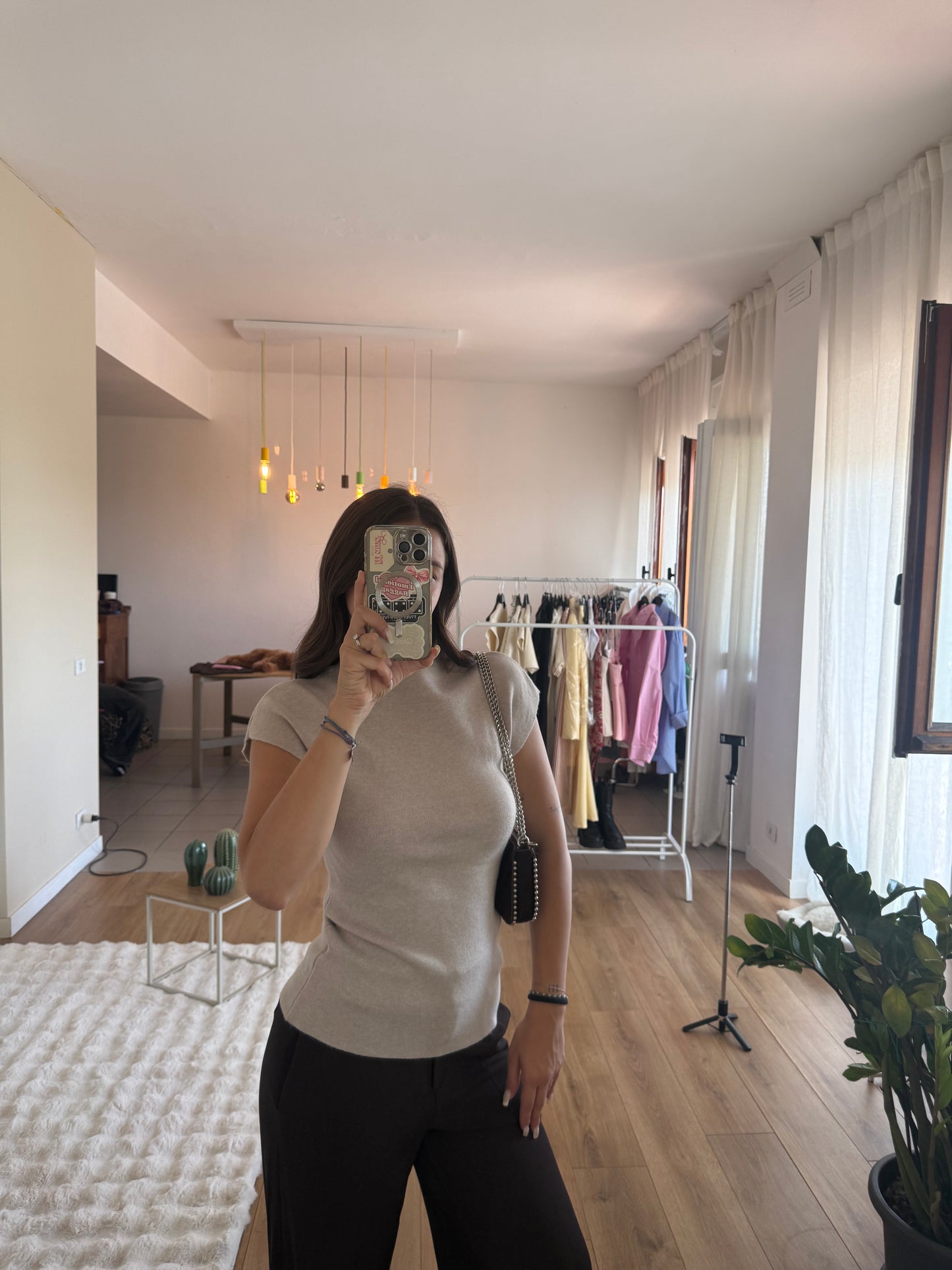T-shirt in simil cashmere - BEIGE