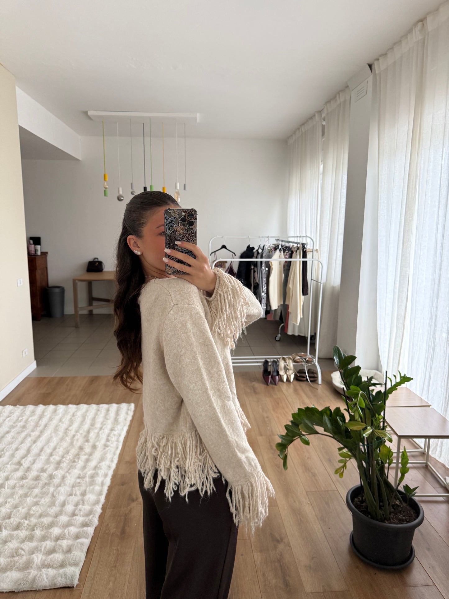 Maglione sfrangiato - Beige
