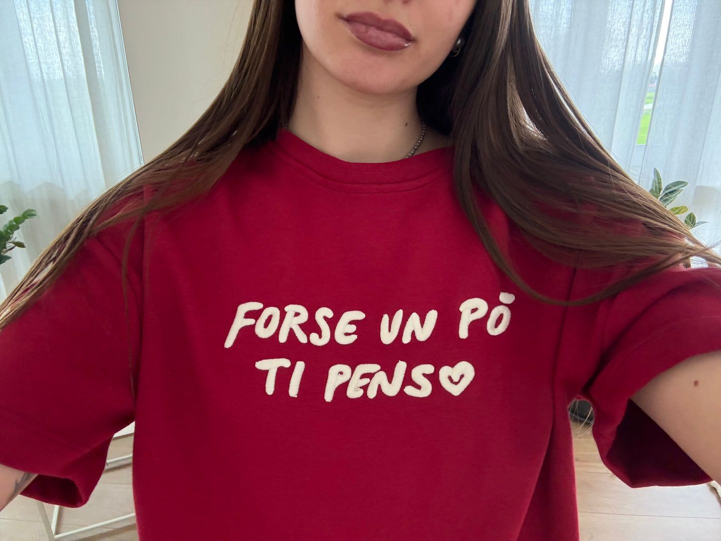 T-Shirt by Lumina "Forse un po' ti penso" - Bordeux