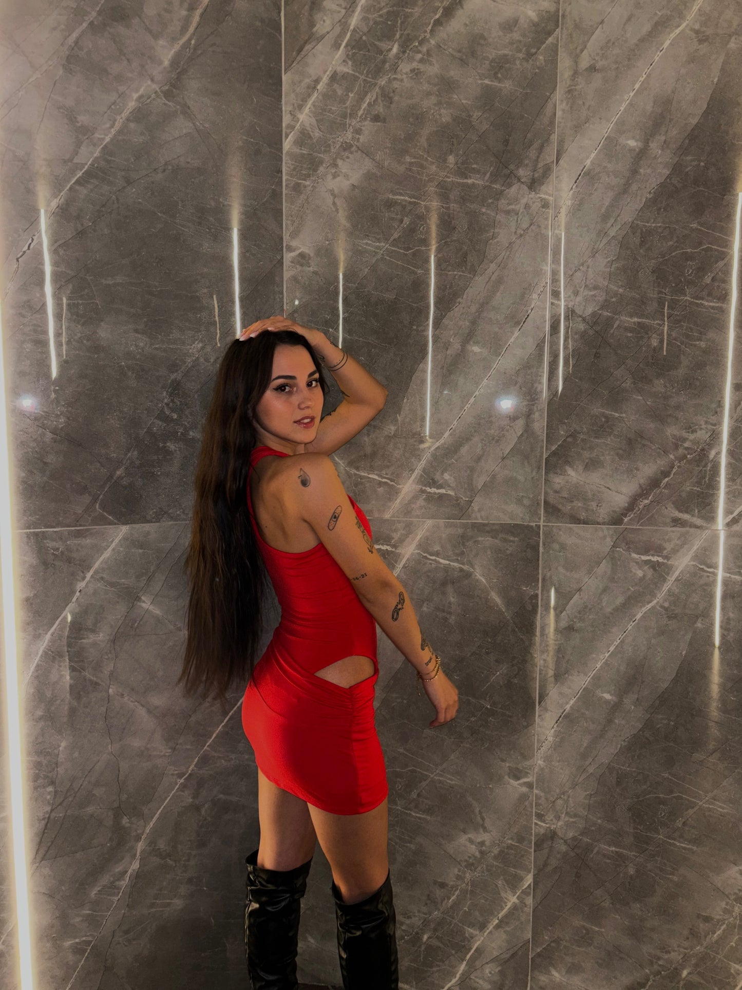 Abito “Atene” corto Rosso