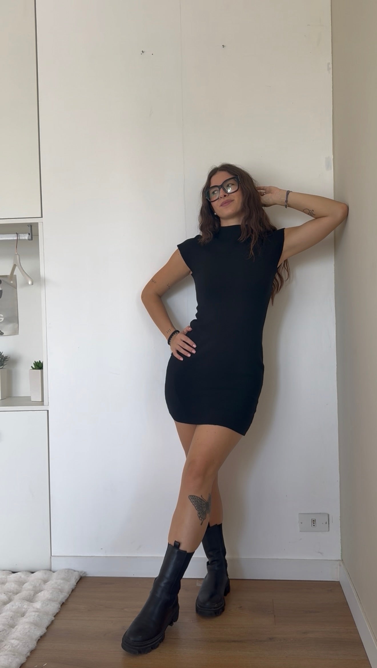Abitino semplice in simil cashmere - NERO