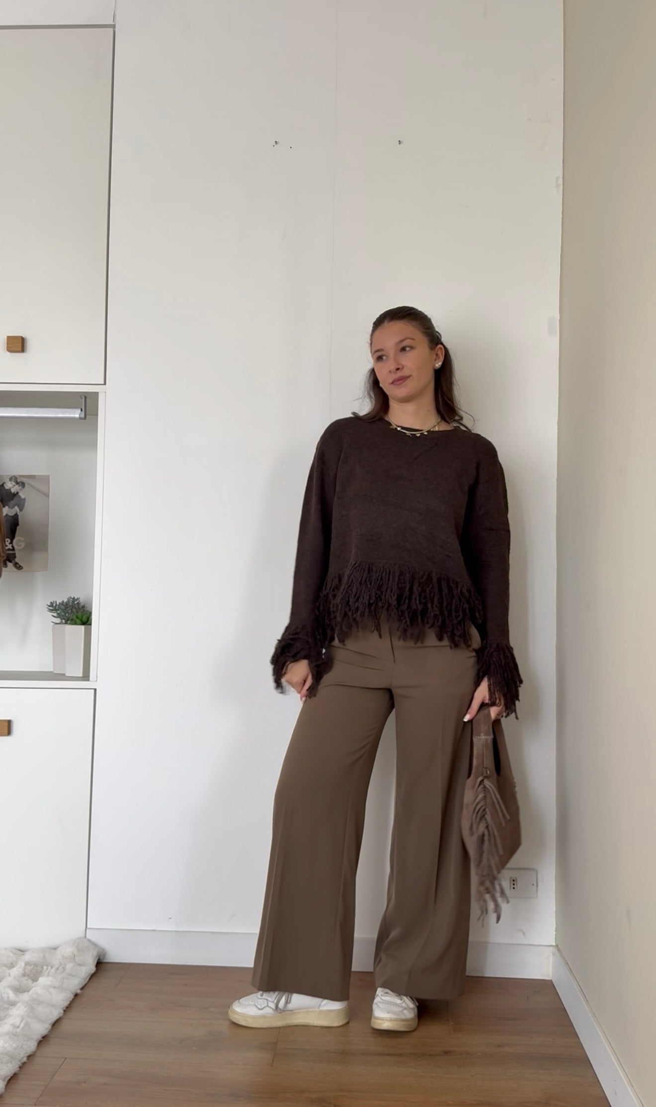 Maglione sfrangiato - Marrone