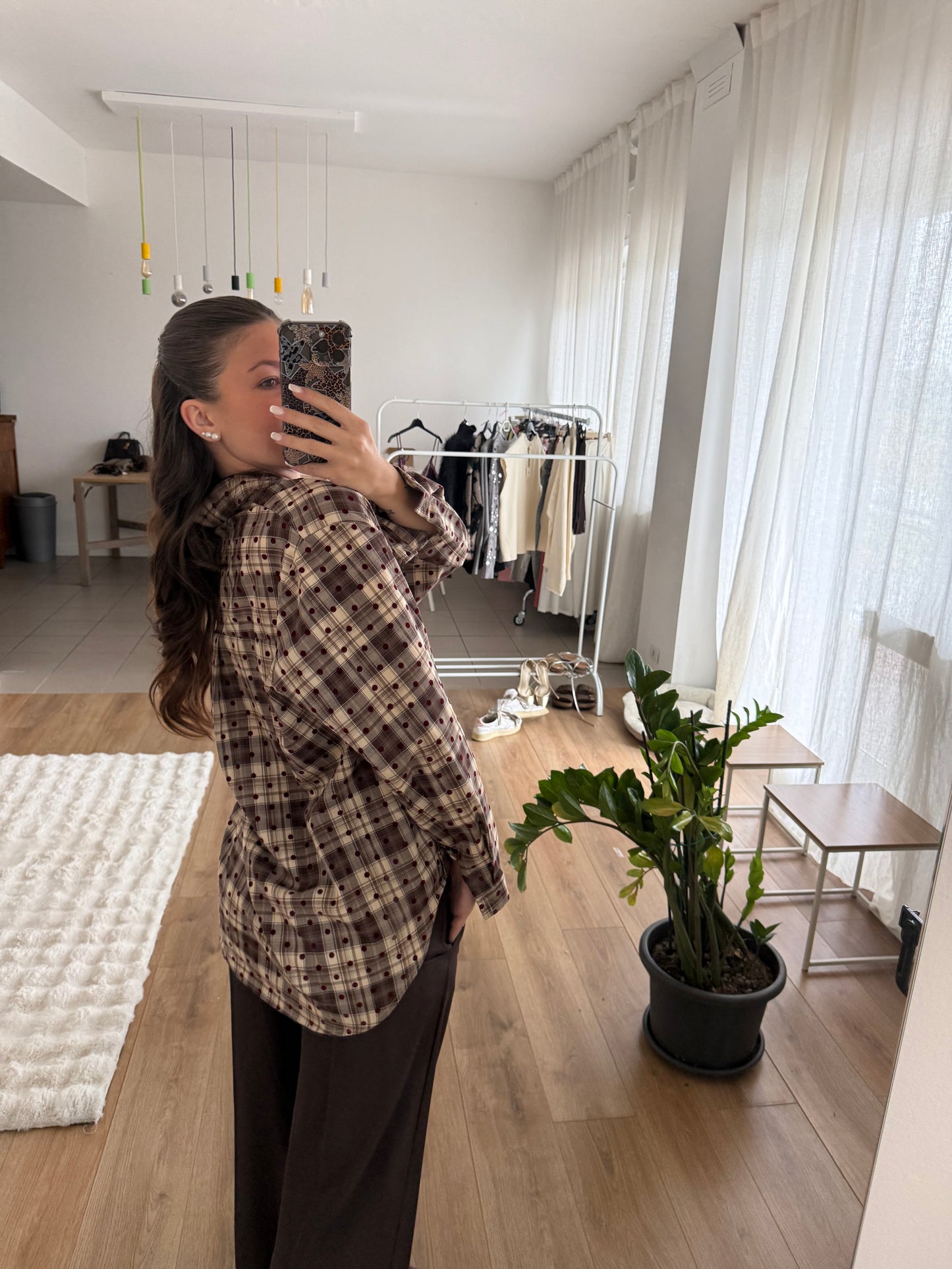 Camicia scozzese con pois