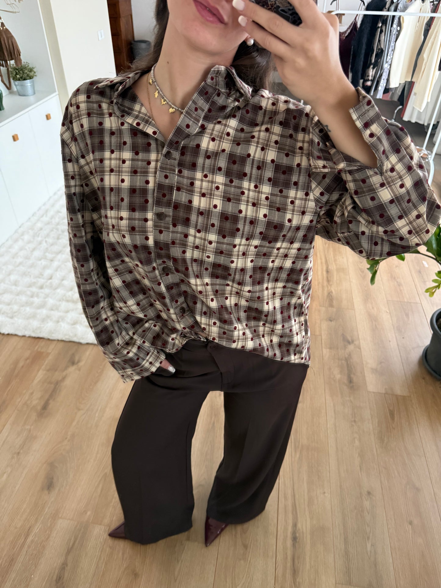 Camicia scozzese con pois