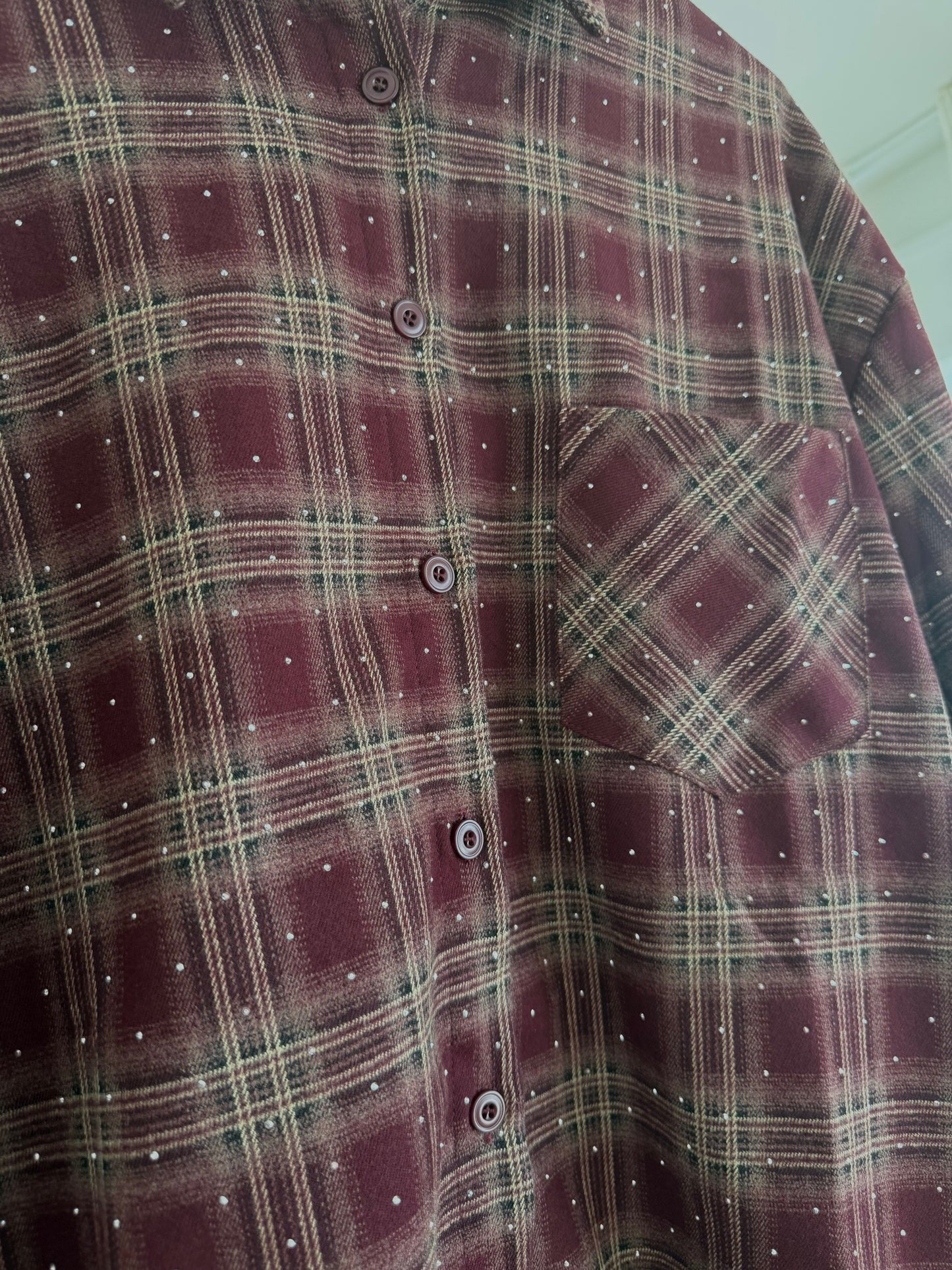 Camicia scozzese con strass - Bordeux