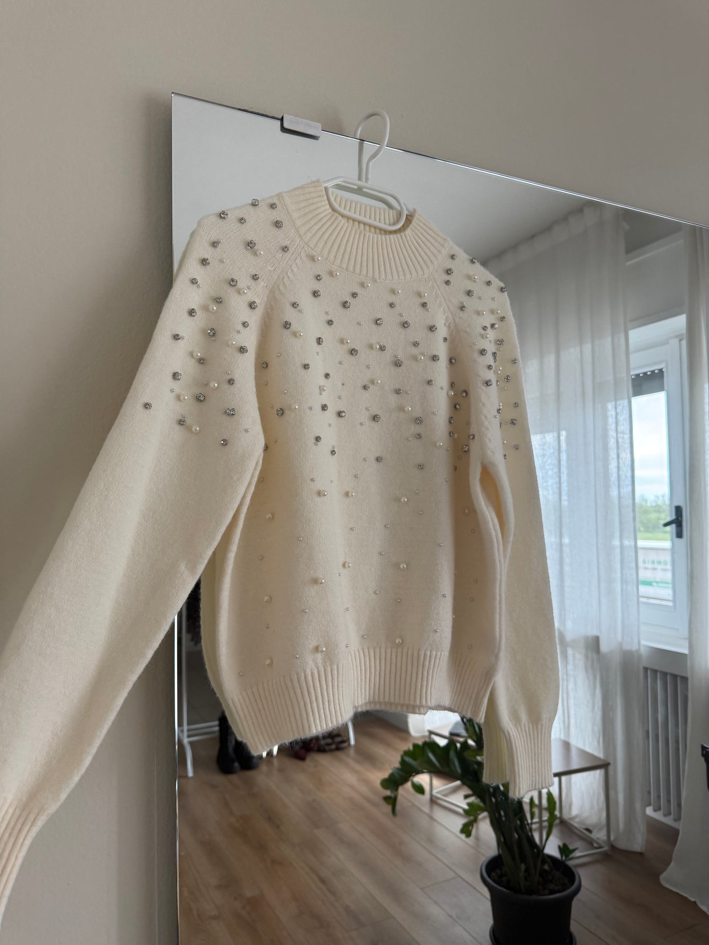Maglione glitter e perle