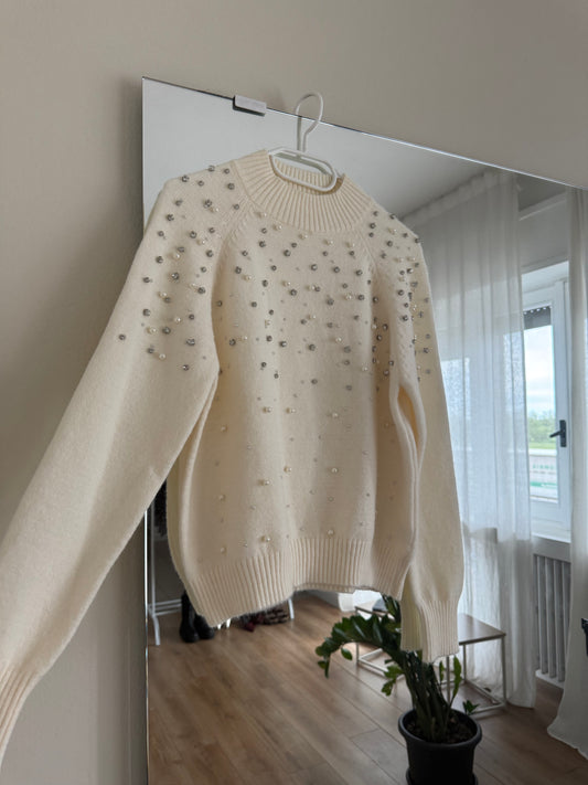 Maglione glitter e perle