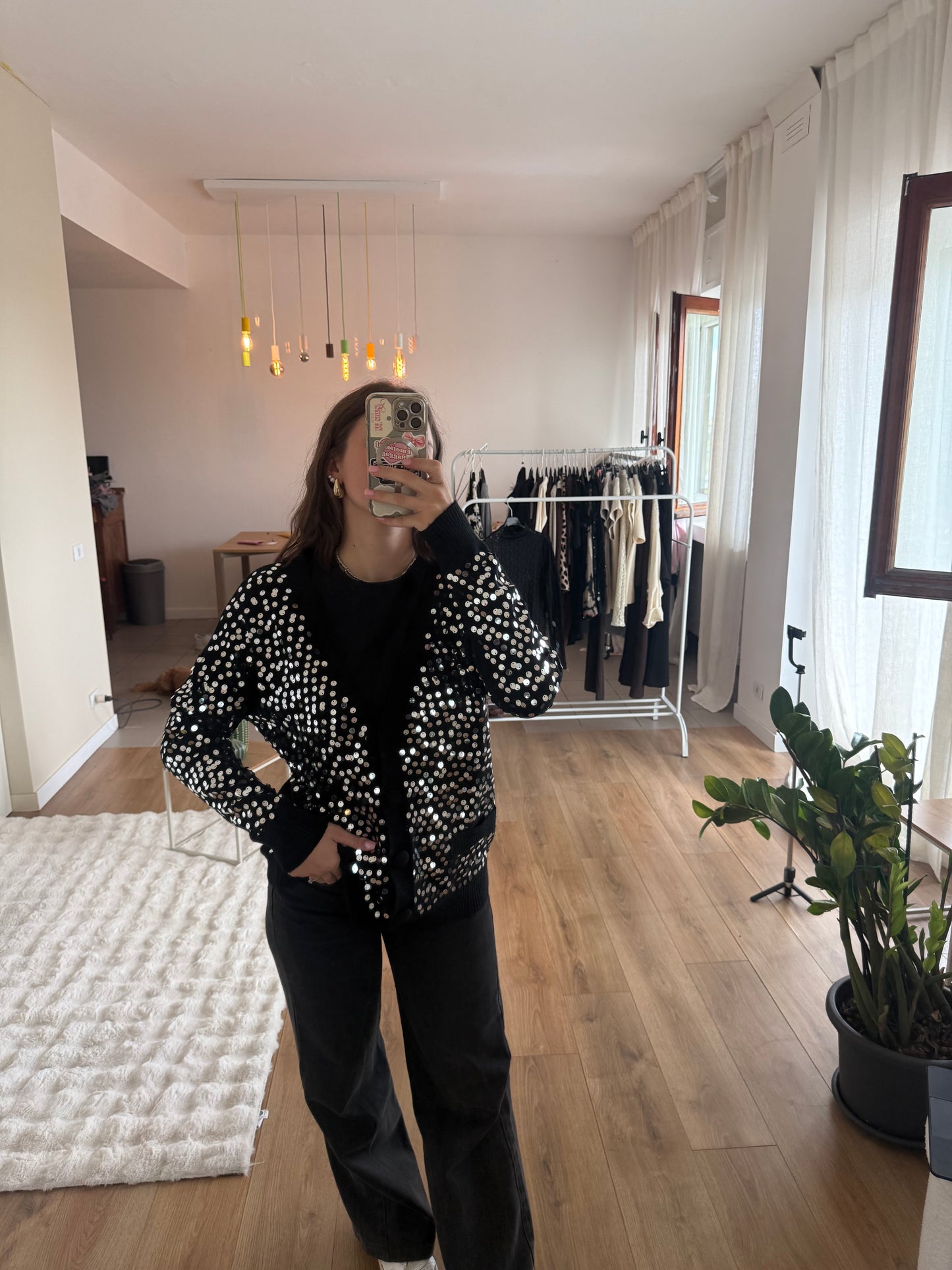 Cardigan con paillettes