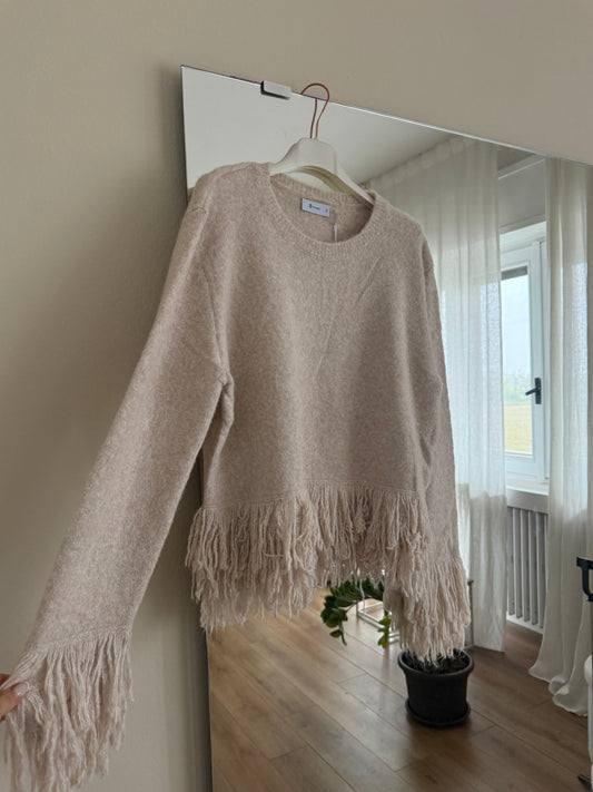 Maglione sfrangiato - Beige