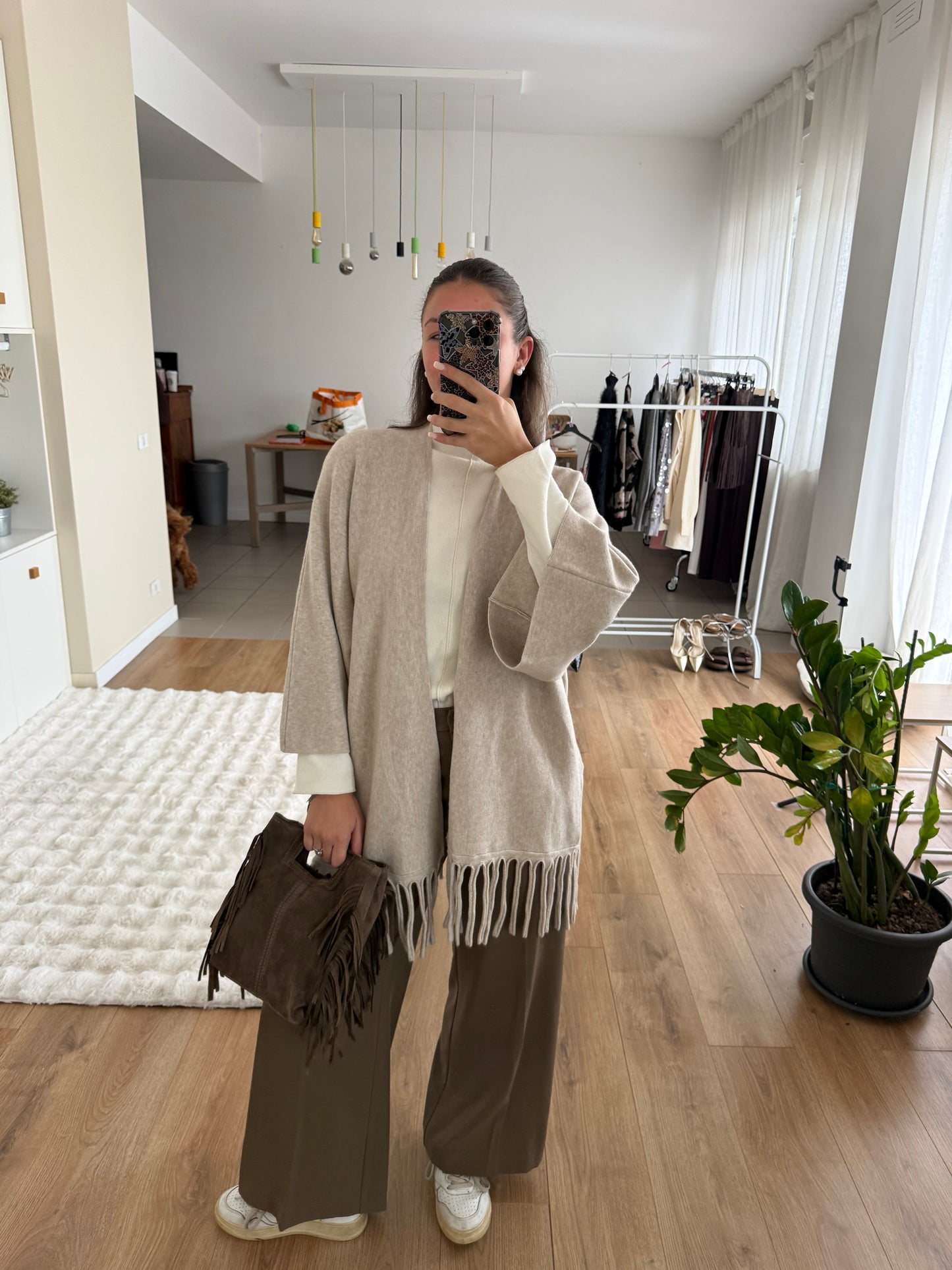 Cardigan frange - Beige
