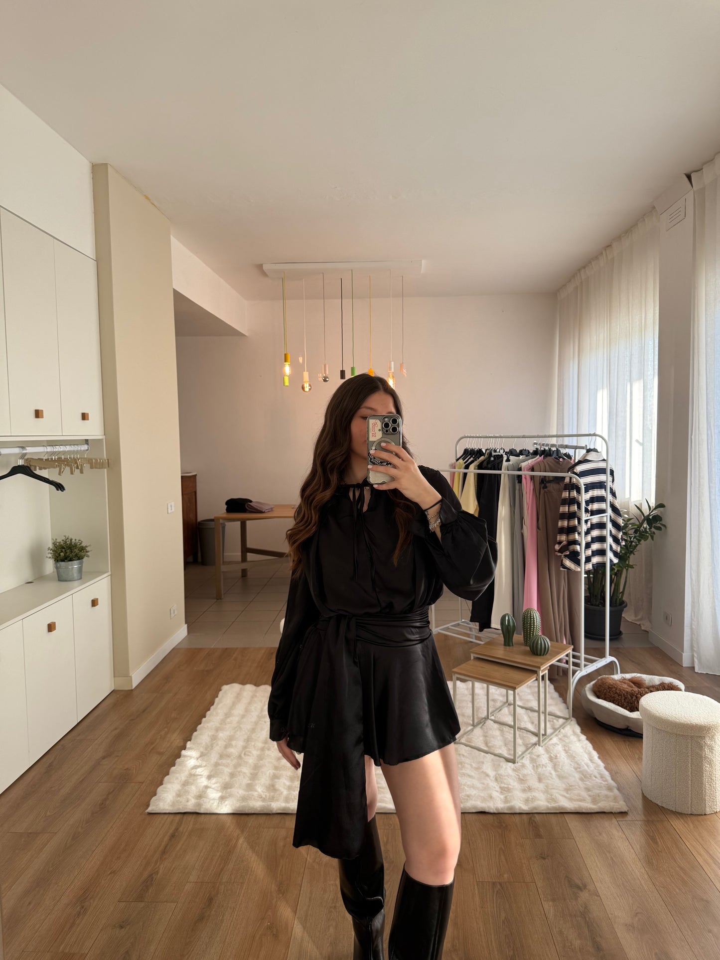 Abito Satin Nero