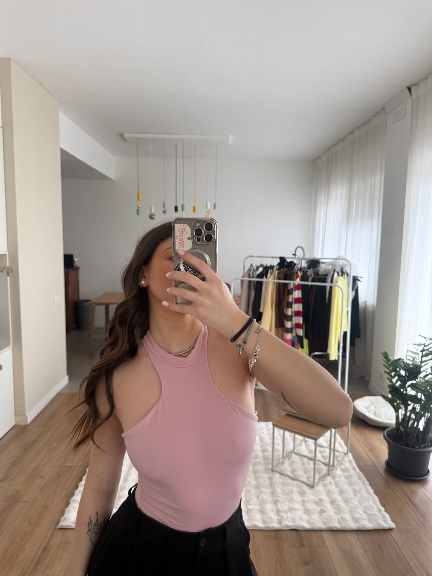 Body scollo halter Rosa