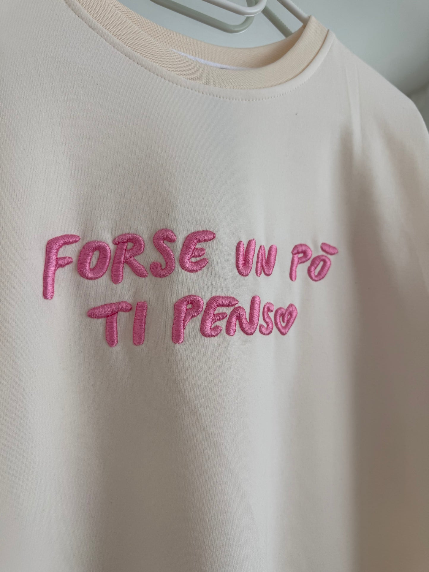 T-Shirt by Lumina "Forse un po' ti penso" - Panna