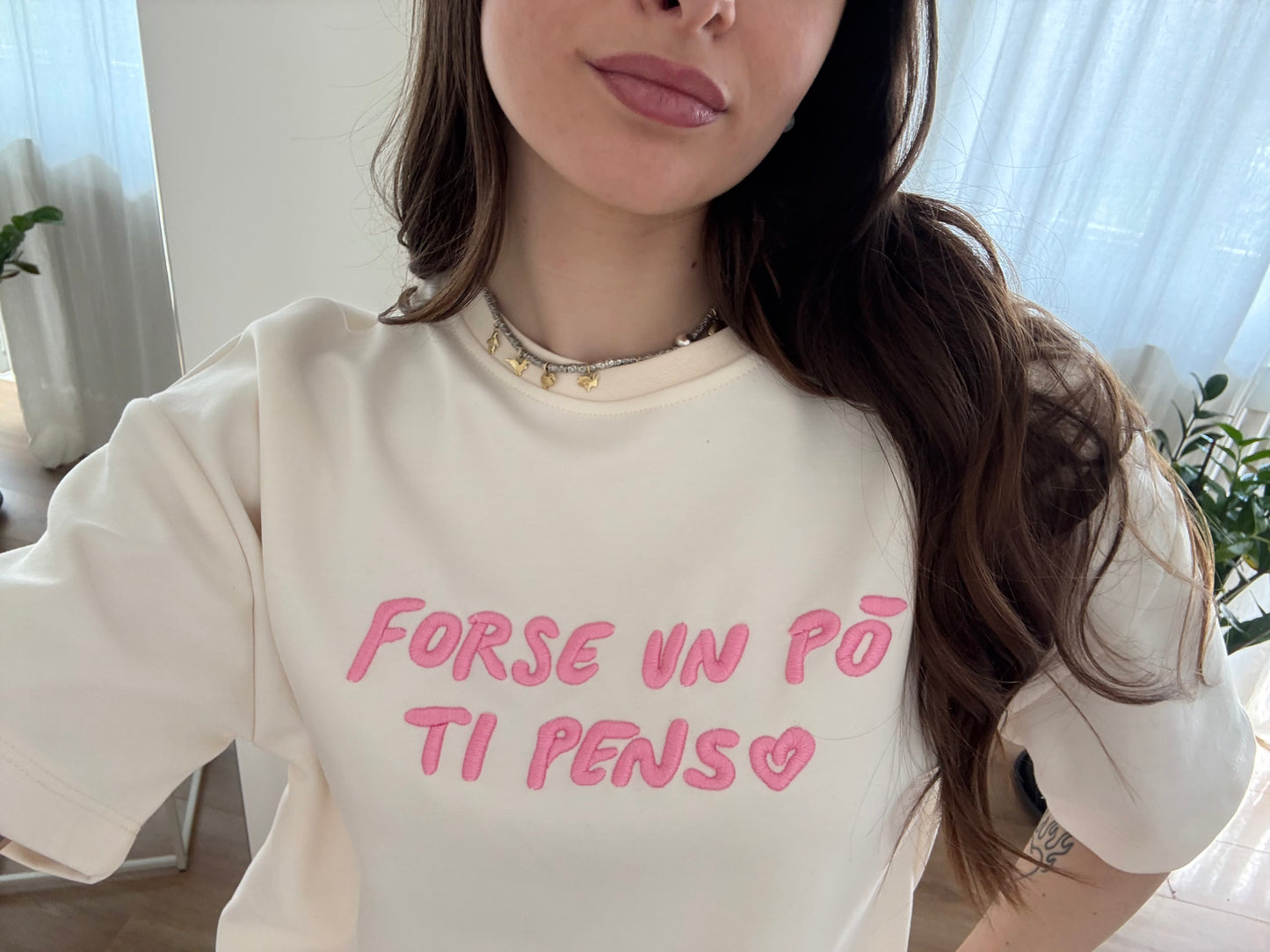 T-Shirt by Lumina "Forse un po' ti penso" - Panna