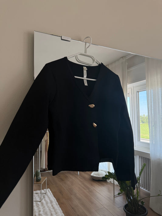 Cardigan con bottoni a goccia - NERO