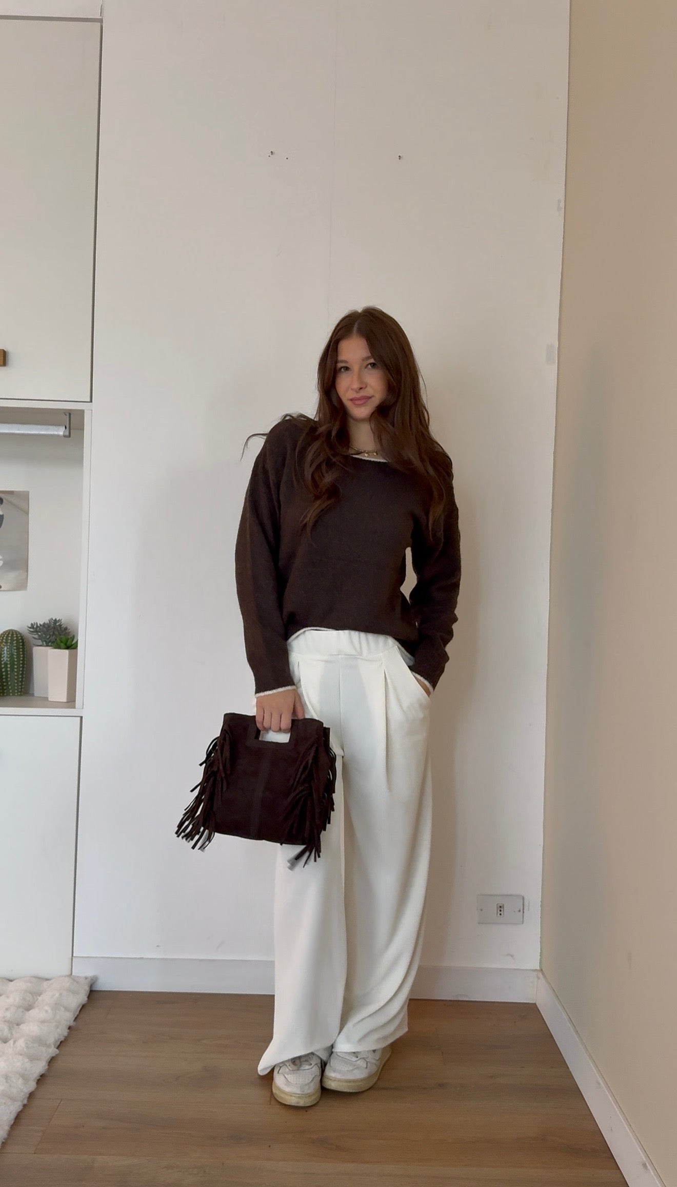 Maglione fiocchi - Marrone