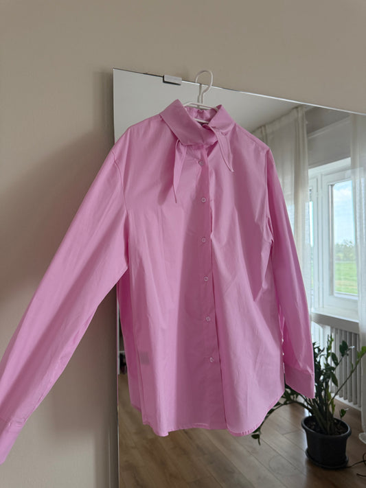 Camicia oversize rosa con nodo by Lumina