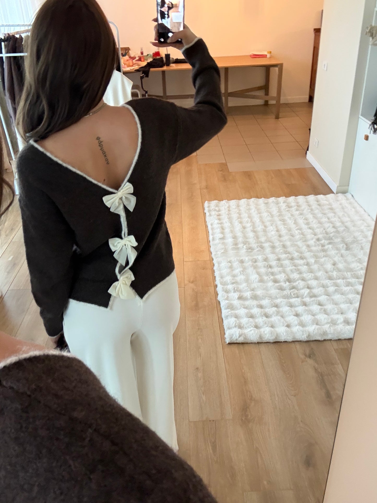 Maglione fiocchi - Marrone