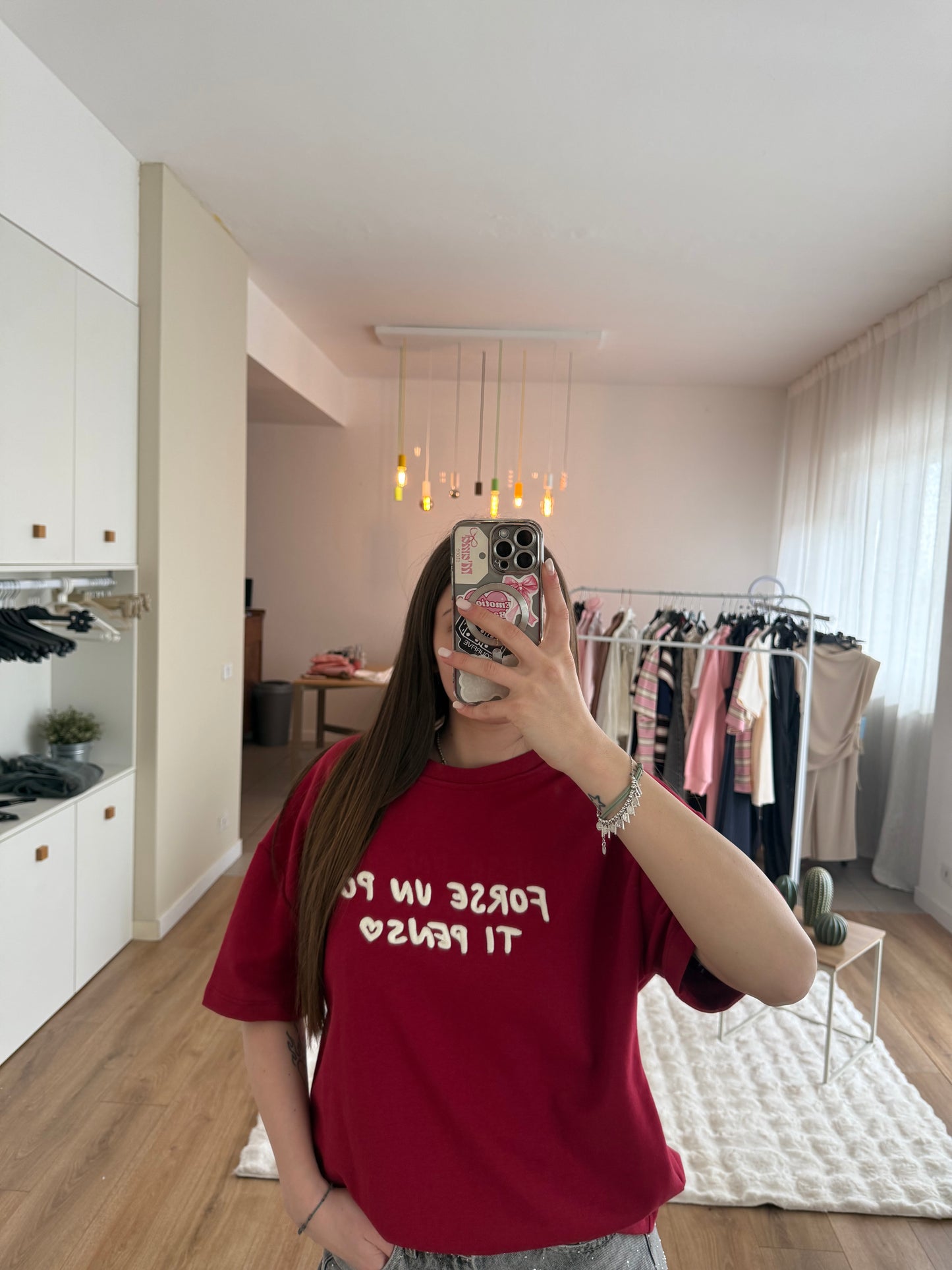 T-Shirt by Lumina "Forse un po' ti penso" - Bordeux