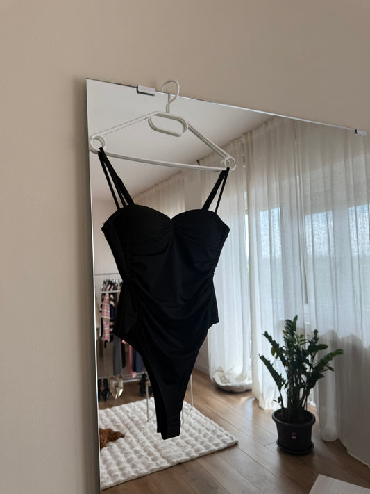 Body con coppe preformate Nero
