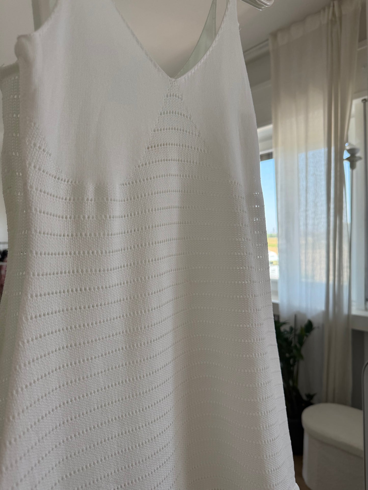 Mini dress con balza - Bianco