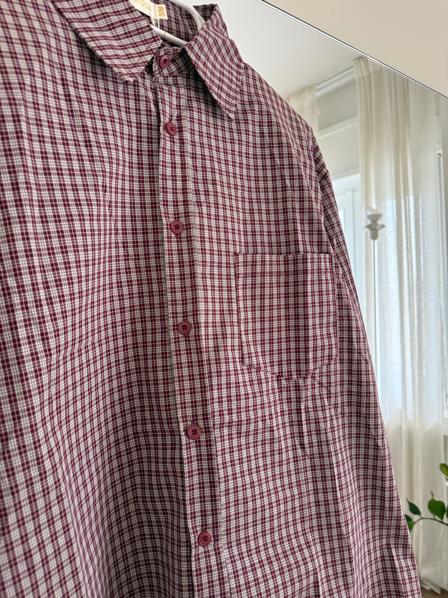 Camicia super oversize con spalline - Bordeux