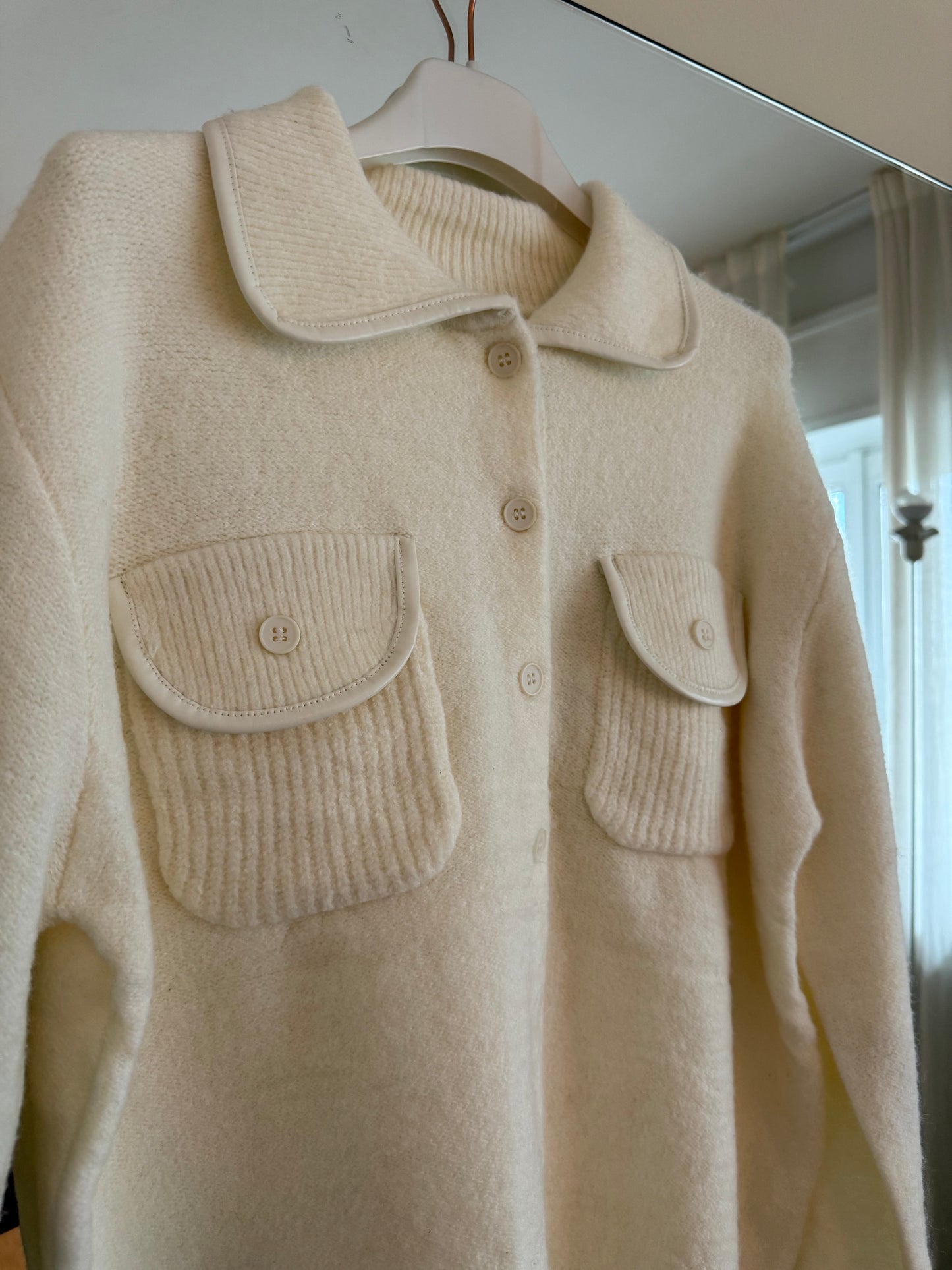 Maglione con tasche - Panna