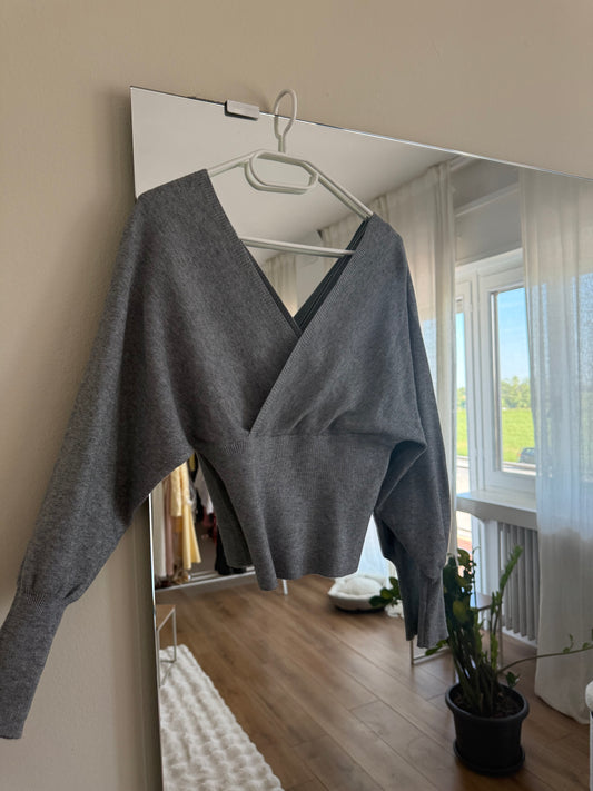 Maglioncino con scollo a V - GRIGIO