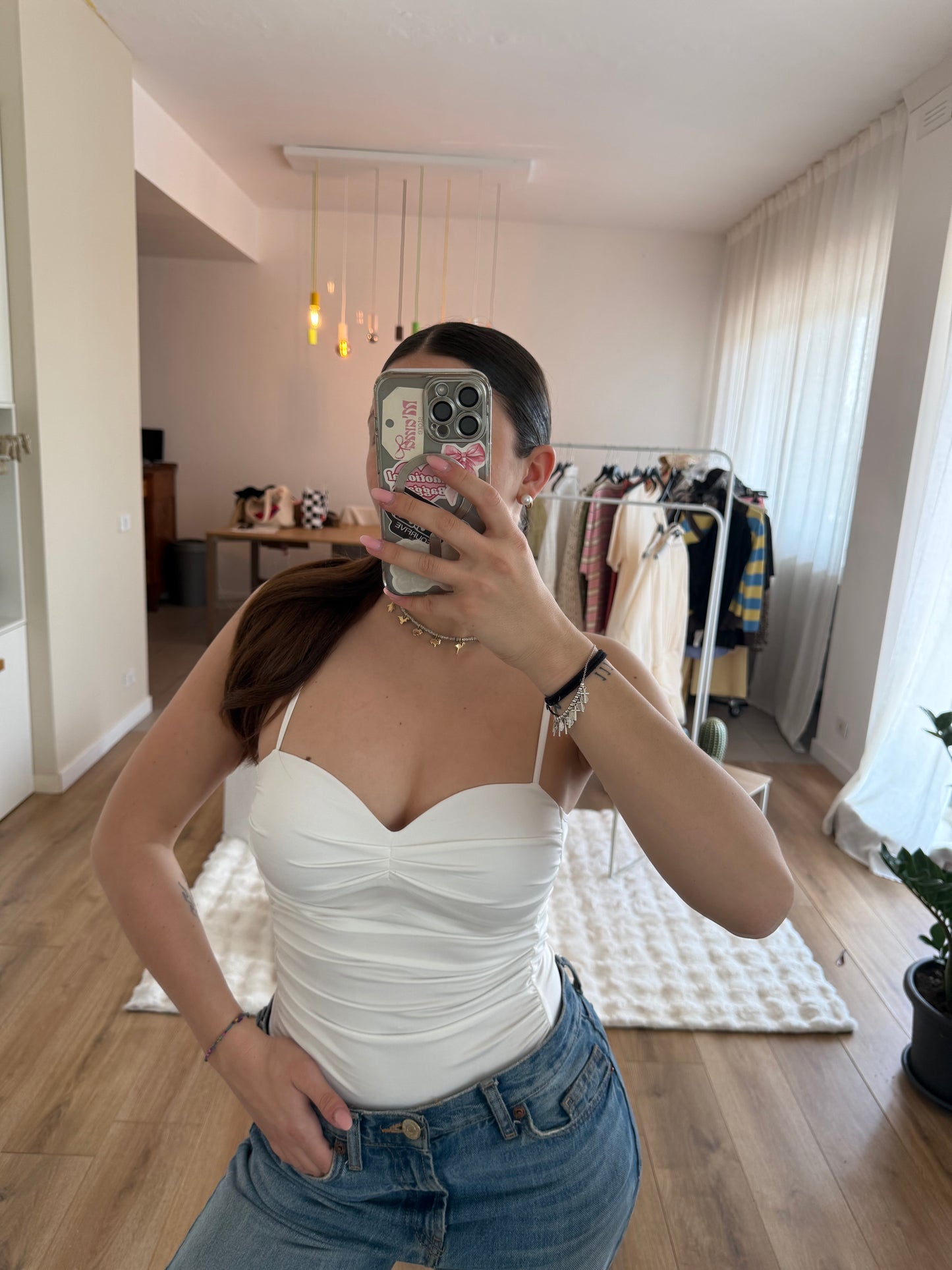 Body con coppe preformate Bianco