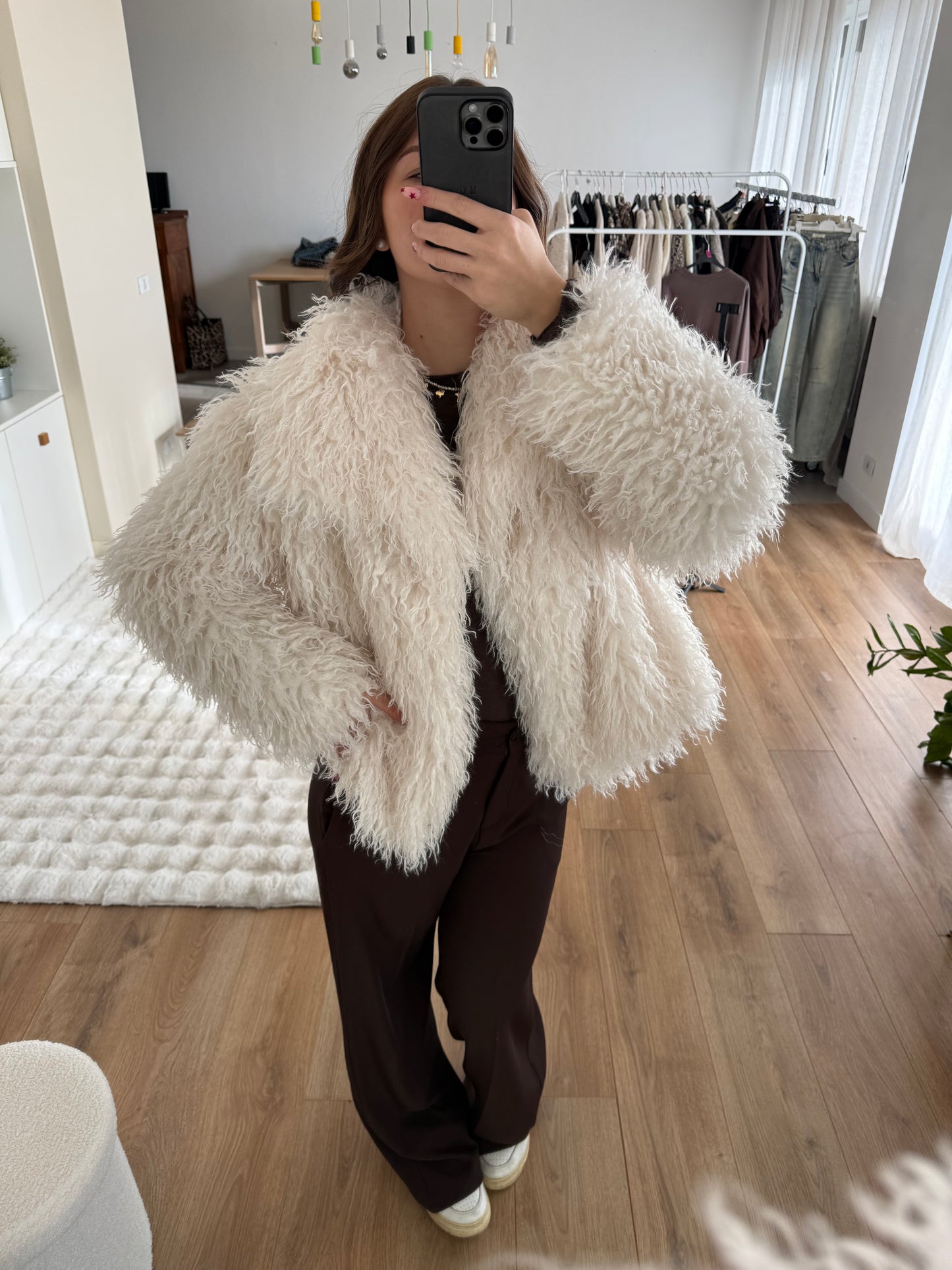 Pelliccia mongolia - bianca PREORDINE