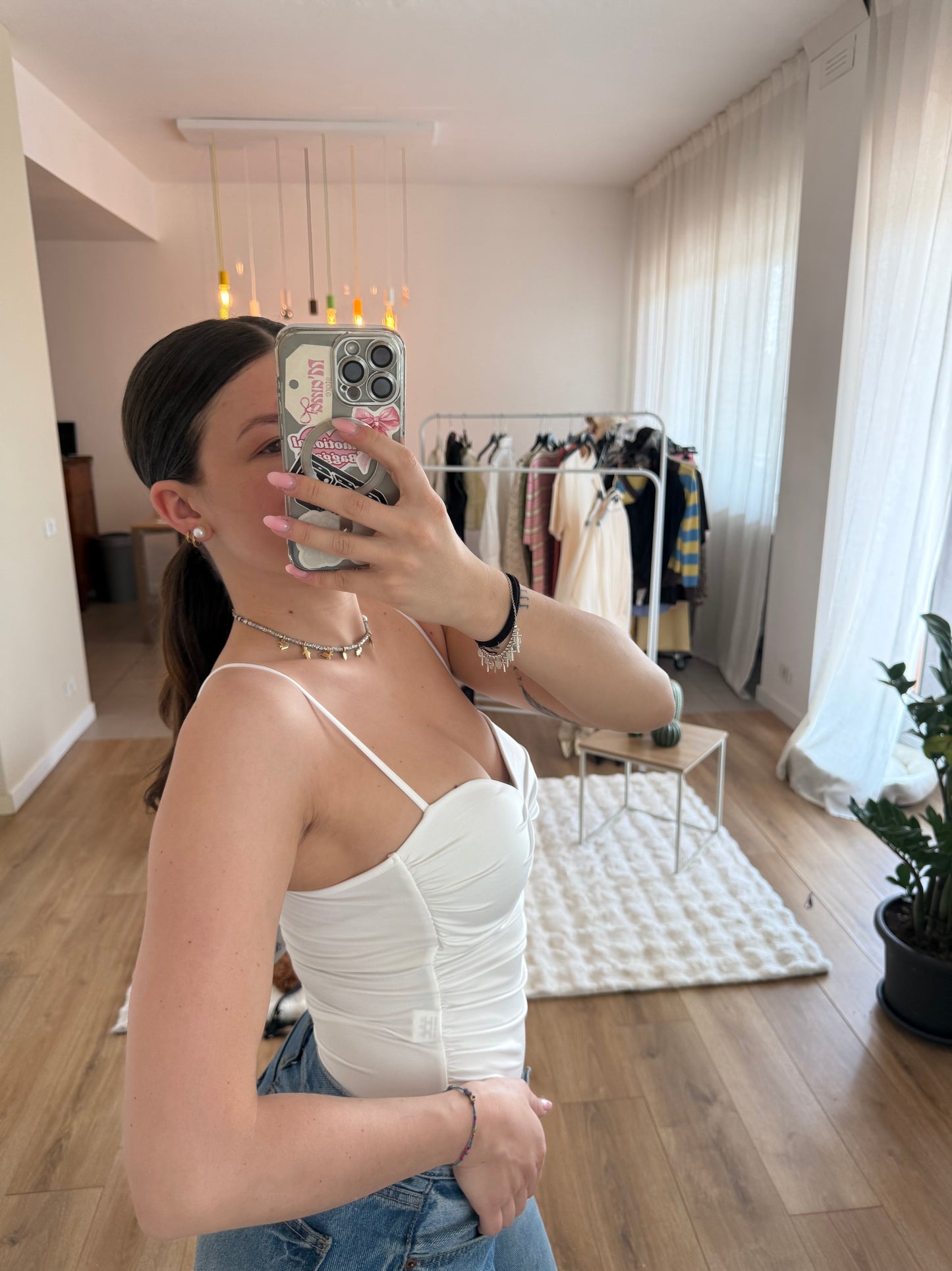 Body con coppe preformate Bianco