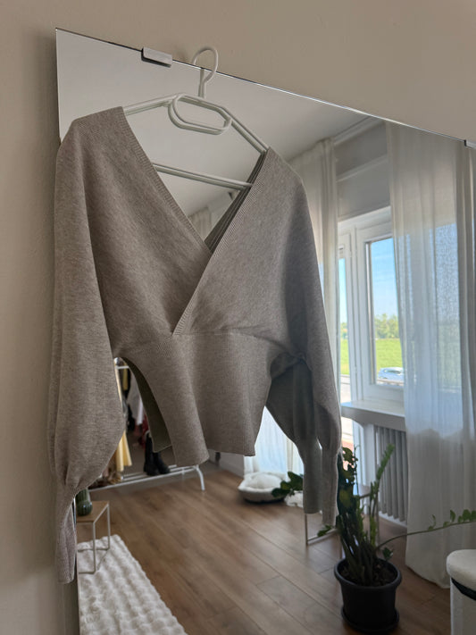 Maglioncino con scollo a V - BEIGE