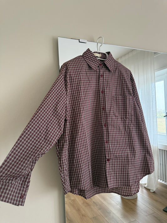 Camicia super oversize con spalline - Bordeux