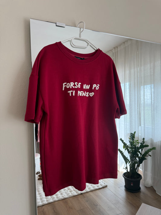T-Shirt by Lumina "Forse un po' ti penso" - Bordeux