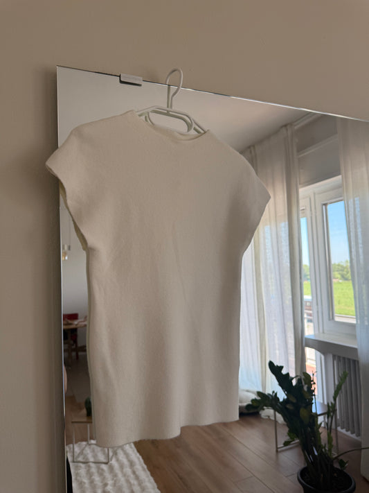 T-shirt in simil cashmere - PANNA