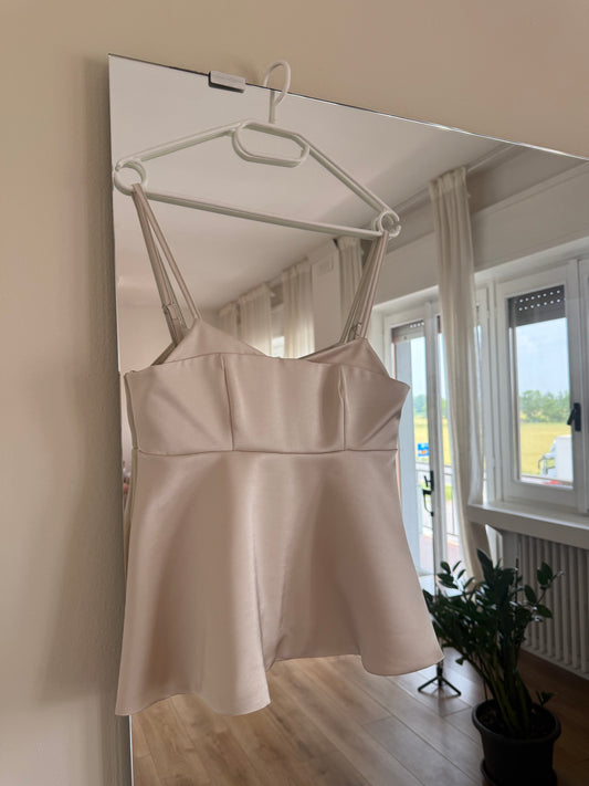 Top simil satin Lumina - champagne