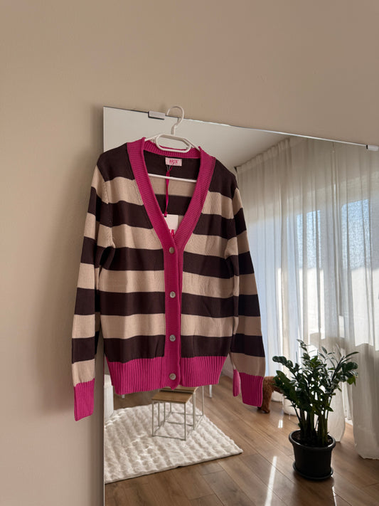 Cardigan 100% cotone by Arita Beige, Marrone, Fuxia