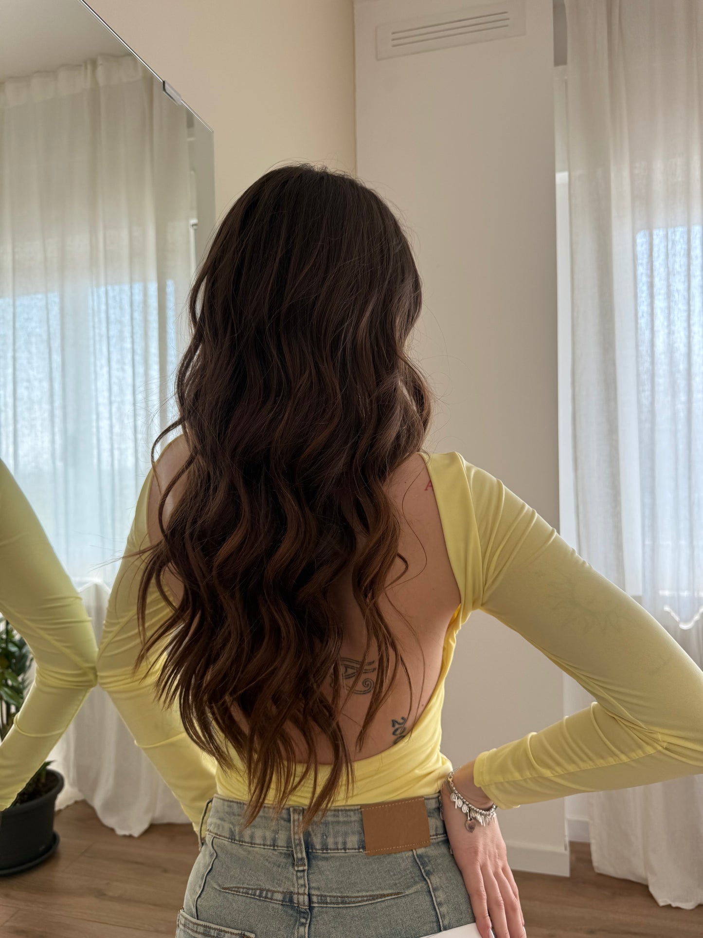 Body scollo schiena Giallo