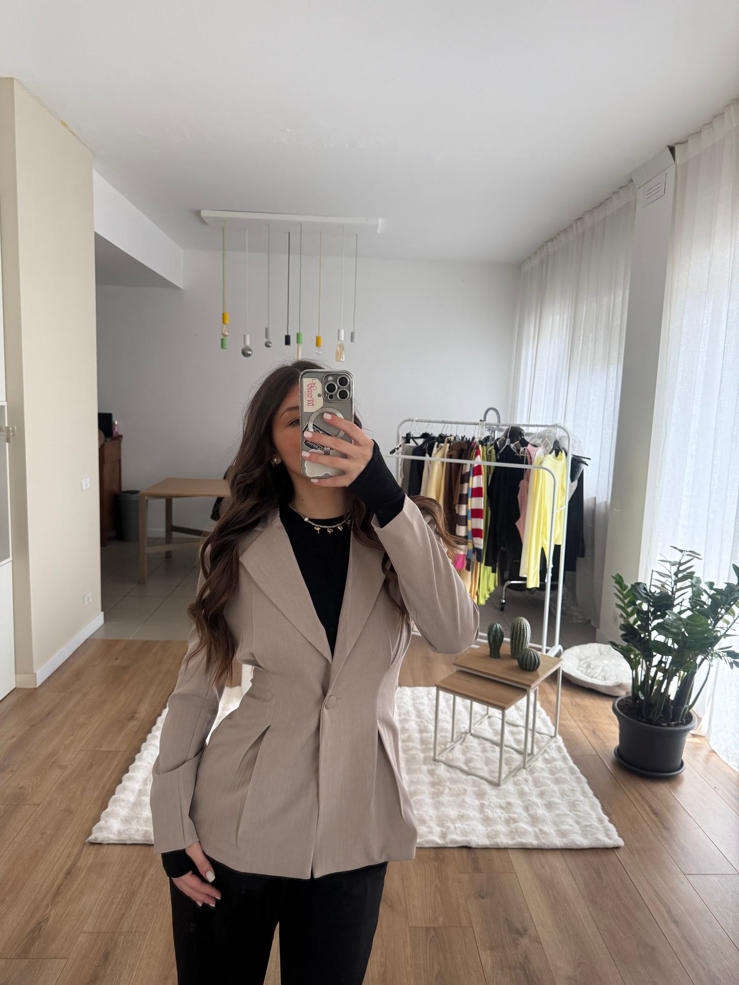 Blazer punto vita Tortora