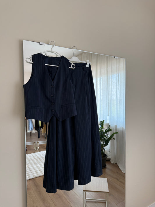Completo gessato Gilet e Pantalone