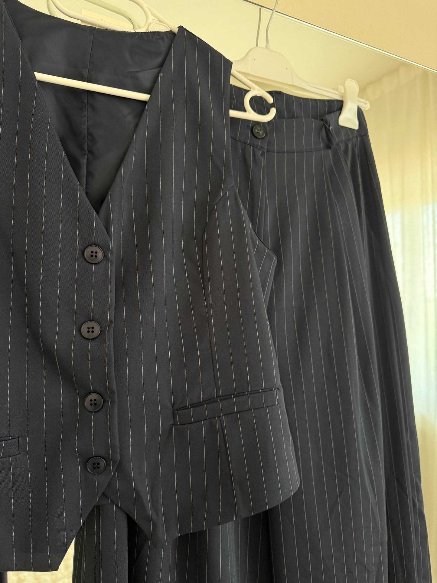 Completo gessato Gilet e Pantalone